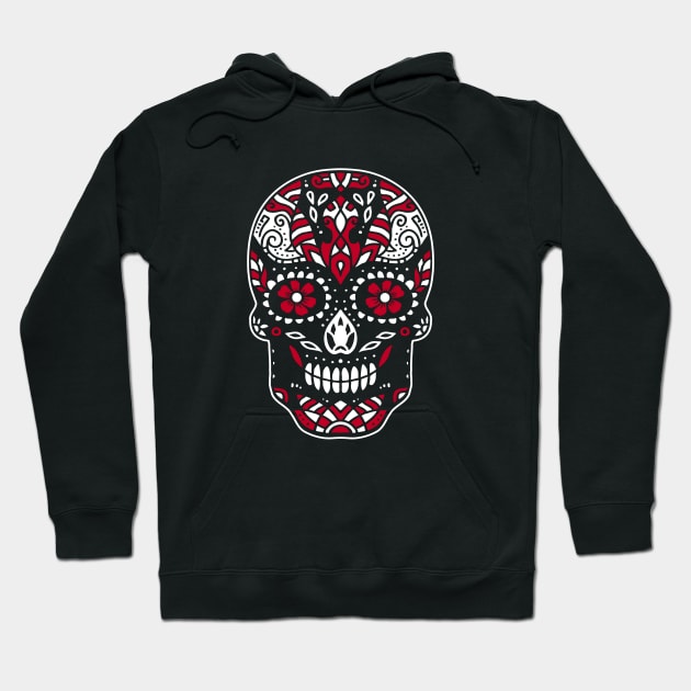 Retro Dia De Los Muertos Shirt. Vintage Sugar Skull with Flowers Cool Dia De Muertos Gift Hoodie by teemaniac